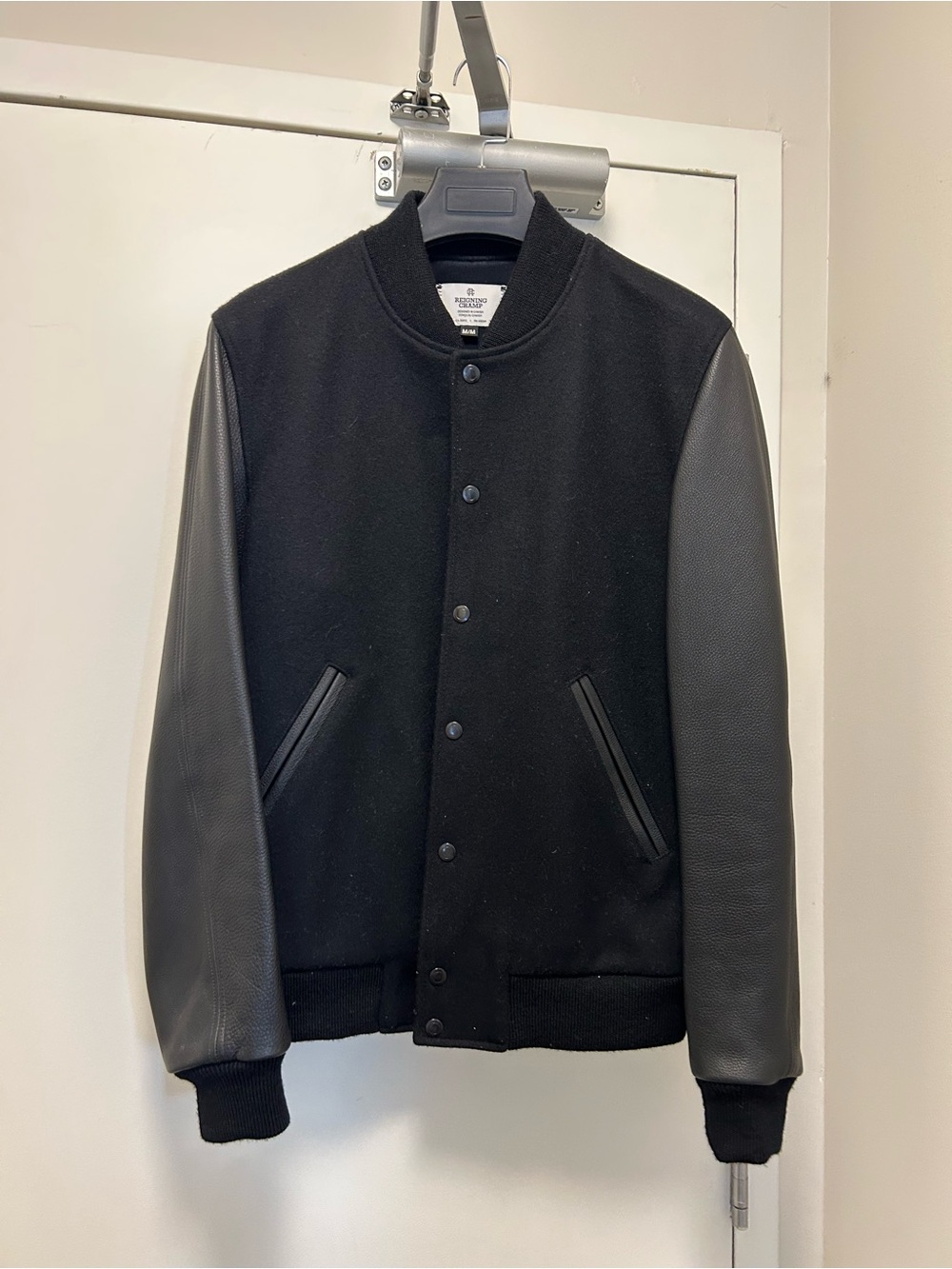 Reigning Champ Wool & Leather Varsity Jacket | M